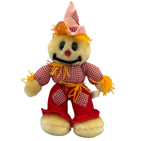 Vintage Scarecrow Plush Doll 13 Inch Stuffed Toy Wideway Inc Paramount CA Fall - Picture 1 of 6